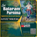 Iskcon chennai celebrates Sri Balaram jayanthi on 31st Aug 5.30 pm to 8 pm
